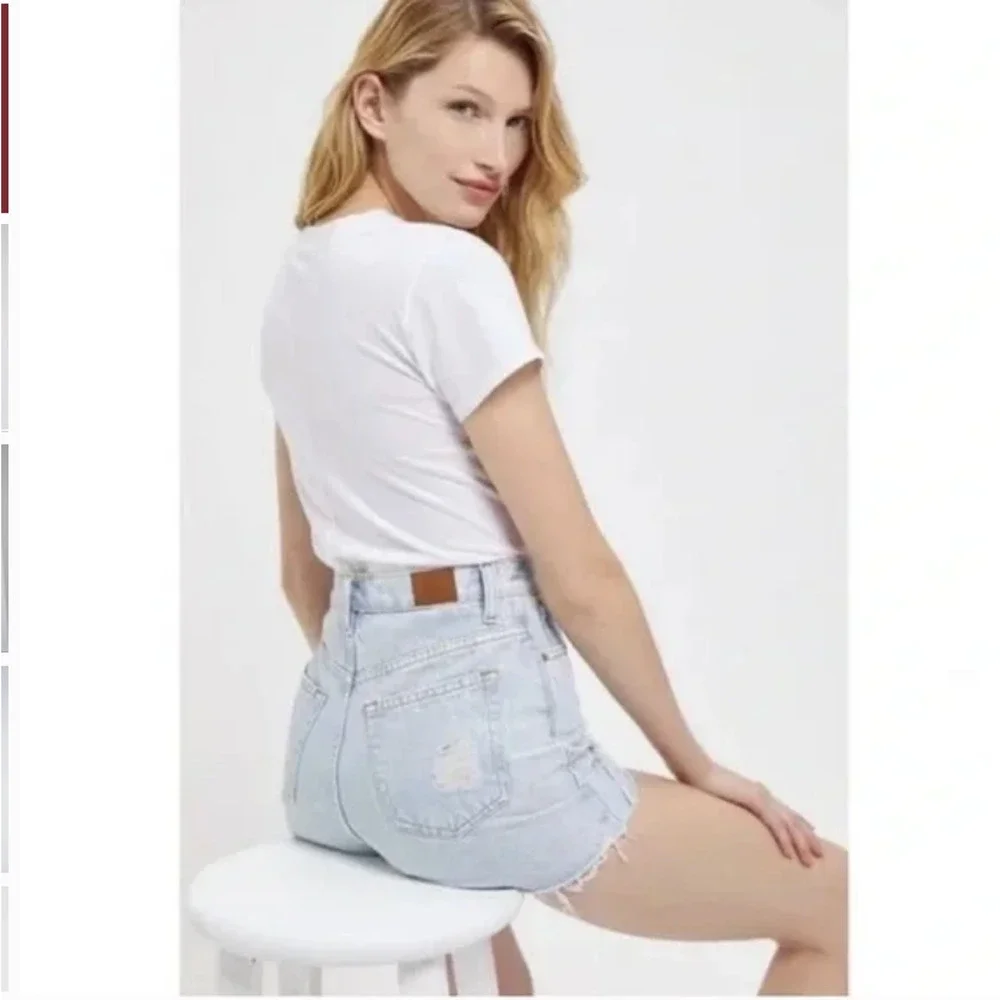 BDG Distressed High Rise Girlfriend Jean Short